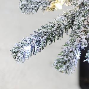 <span class=keywords><strong>Sapin</strong></span> artificiel floqué de type pin alpin avec tronc en bois véritable et lumières LED bicolores pour la décoration de la maison, du bureau ou des fêtes, plusieurs tailles disponibles - Product Image 5