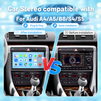Autoradio Android 9 pouces avec écran tactile IPS, CarPlay, GPS, Bluetooth, WiFi pour Audi A4 A5 B8 S4 S5 2000-2009, vente en gros, unité d'usine