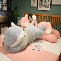 Jouets en peluche super doux personnalisés en gros, grand chat de dessin animé, 80-160 cm, écologiques, décoration de salon pour anniversaire