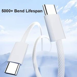 สายไฟไนลอนถัก60W ชาร์จเร็ว USB Type-C ไปยัง Type-C สายข้อมูลโทรศัพท์มือถือสำหรับ Phone15 16 17Puls - Product Image 3