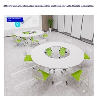 Table de formation pliante multifonctionnelle et mobile Ensemble de chaises de bureau Mobilier scolaire Bureau d'employé Épissage long