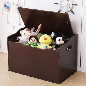 Banc de rangement en bois Espresso avec couvercle à charnière de sécurité, grande capacité, armoire de rangement pour enfants, boîte à jouets - Product Image 6