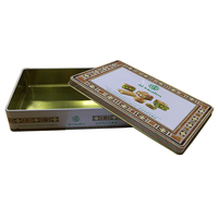 Boîtes à gâteaux rectangulaires en fer blanc recyclables, boîte de conservation alimentaire en métal, moule à pâtisserie de 8 pouces avec couvercle, conteneur d'emballage pour chocolat OEM