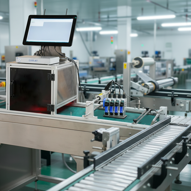Professional CJ Series Inkjet Printer - 150-600 DPI, PC/PLC Connection, Variable Barcode/Logo Printing for Automated Lines