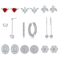 Orecchini da donna orecchini in argento Sterling 925 con orecchini a cerchio in zircone Non sbiaditi placcati rodio