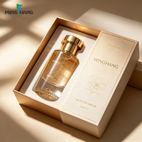 Flacon de parfum en verre bleu dégradé personnalisé 55 ml avec boîte cadeau cylindrique pour parfum