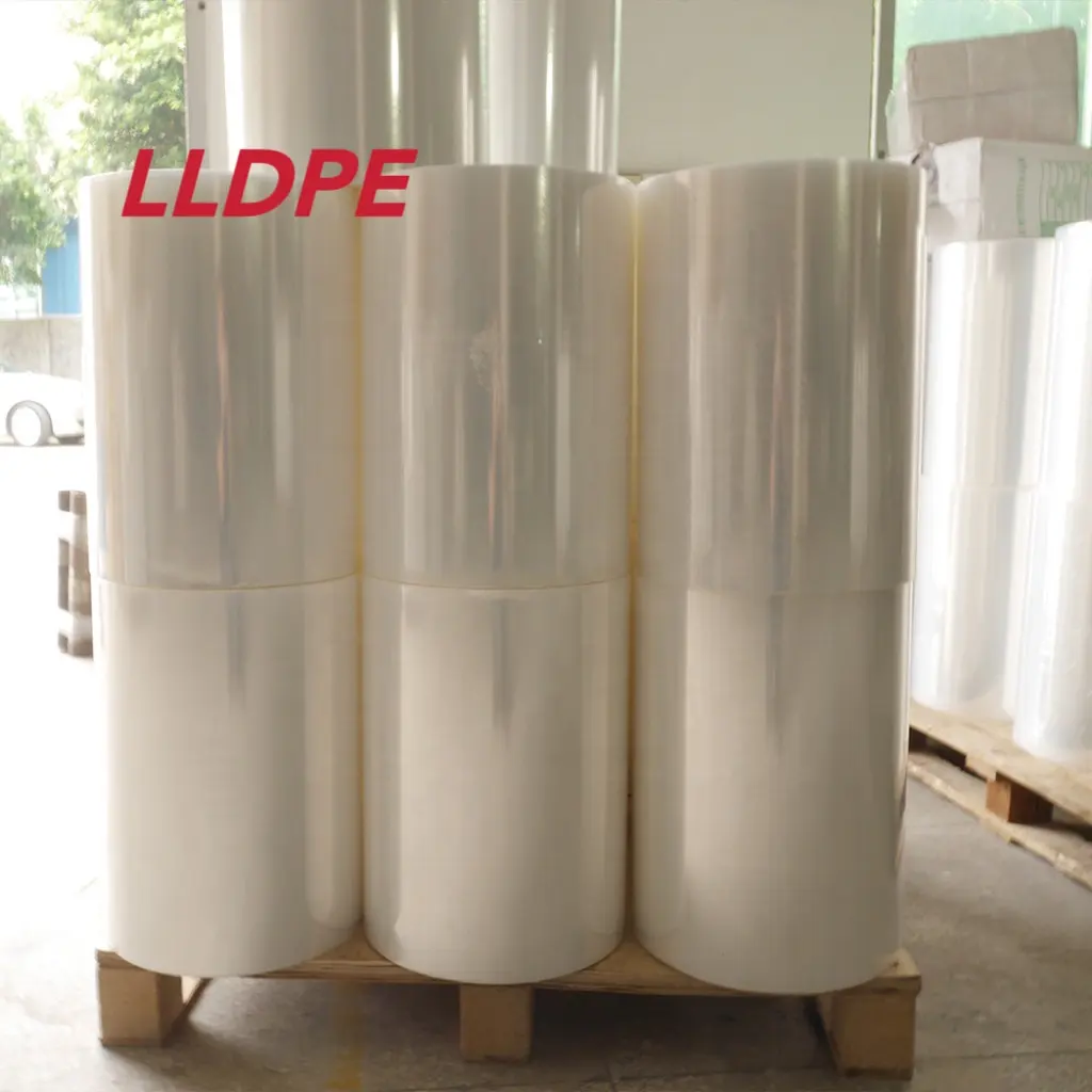 20mic 500mm LLDPE Jumbo Rolle Clear Jumbo Rolle Stretch folie ldpe Filmrolle