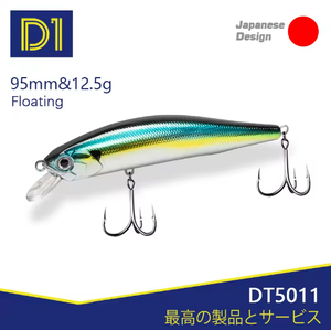 Leurre de pêche D1 Minnow 95mm 12.5g Flottant Artificiel Wobblers Hard Bait pour Bass Truite <span class=keywords><strong>2020</strong></span> Jerkbait Tackle de pêche - Product Image 1
