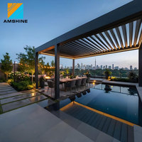 Pergola Bioclimatique Motorisée en Aluminium pour Terrasse, Toit à Lames Orientables Étanche, Abri de Jardin, Baldaquin Extérieur