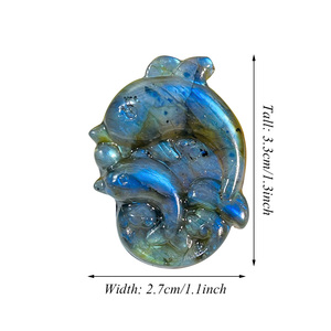 All'ingrosso pietra di cristallo naturale pietra di guarigione <span class=keywords><strong>blu</strong></span> flash di cristallo Labradorite delfini per la decorazione - Product Image 2