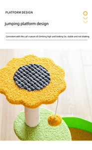 Sunflower <strong>Cat</strong> <strong>Post</strong> Scratcher Cute <strong>Cat</strong> Scratcher Sisal Rope <strong>Cat</strong> <strong>Scratching</strong> <strong>Post</strong> With Plush - Product Image 6