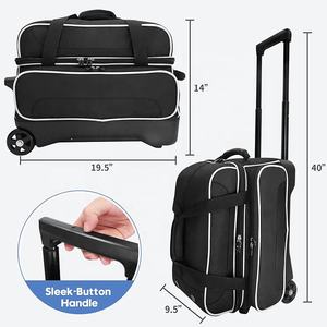 <span class=keywords><strong>Sac</strong></span> de <span class=keywords><strong>bowling</strong></span> à 2 boules avec logo personnalisé Sports Gym Double Ball Roller avec roues pour chaussures de <span class=keywords><strong>bowling</strong></span> et accessoire - Product Image 5