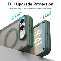 Coque de téléphone colorée en TPU et PC, pare-chocs givré, avec chargeur sans fil magnétique puissant en gel PC pour iPhone Duo