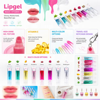 Aromatisé Lipgloss Porte-clés Alarme d'autodéfense Haute brillance Brillant à lèvres Base Gel Lèvres Combo Set Vitamine E Huile Hydratante Pour Les Filles