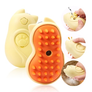Custom Labels Pet Brush <b>Cat</b> Shape Hair Removal Electric Steam Brush for Pet - Product Image 1