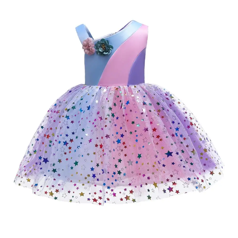 2020 Bambini Vestiti Per Le Ragazze Dei Bambini Dei Vestiti di Paillettes Stelle Tutu Delle Ragazze di Usura della Scuola Casuale Principessa Del Vestito Da Partito