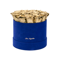Boîte à fleurs ronde en velours, petite quantité minimale de commande, conception OEM, vente en gros, boîte à fleurs unique en carton avec logo personnalisé, estampage à chaud doré