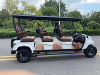 Voiturette de golf électrique de luxe 6 places tout-terrain avec batterie au lithium 72V, bus de tourisme haute vitesse pour hôtels, complexes hôteliers et communautés