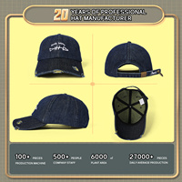 Casquette de baseball unisexe en denim vieilli réglable, avec logo personnalisé brodé et imprimé, style sportif en tissu éponge