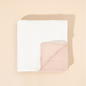 Bán buôn bông bé Muslin Waffle chăn trẻ em đảo ngược bộ đồ giường cũi xe đẩy ném Bìa ngủ Giấc Mơ phòng chờ chăn - Product Image 5