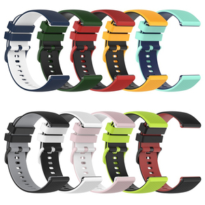 Bracelet de montre en silicone double couleur 20mm 22mm pour Garmin Vivoactive 4 3 Venu SQ <span class=keywords><strong>Forerunner</strong></span> <span class=keywords><strong>245</strong></span> 255 645 Approach S40 - Product Image 1