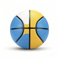 Ballon de basketball laminé taille 6, absorbant l'humidité, imprimé color-block, antidérapant, pour femmes et jeunes, entraînement et matchs sur terrains intérieurs en plastique