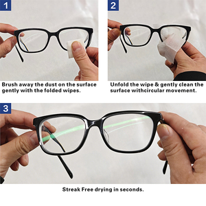 Lingettes jetables pour lunettes, pré-humidifiées, pour le nettoyage des verres optiques, sans alcool - Product Image 5