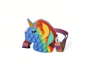Borsa a tracolla Unicorn Pop IT da 7 pollici in silicone antistress in stile cartone animato per tutte le stagioni - Product Image 1