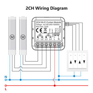 Mejor <span class=keywords><strong>Precio</strong></span>, Imprescindible Toma de Línea Fase y Neutro, Asistencia por Voz, Módulo de Cortina Inteligente Tuya Wi-Fi 2 Canales Sin RF PST-C02 - Product Image 6