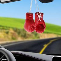BSBH Promotionnel Personnalisé LOGO En Cuir Imprimé Mini Gants De Boxe Porte-clés Pour Miroir De Voiture Maison Pour Accessoires De Décoration Suspendus