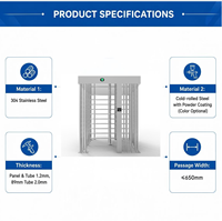 Torniquete de Acero Inoxidable 304 de Altura Completa, Puerta de Seguridad con Código QR RFID, Reconocimiento Facial NFC, Control de Acceso Peatonal, ODM OEM