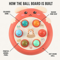 Jouet sensoriel à presser pour enfants, planche à visages d'animaux avec dômes colorés pour le jeu des tout-petits, cadeau personnalisé OEM