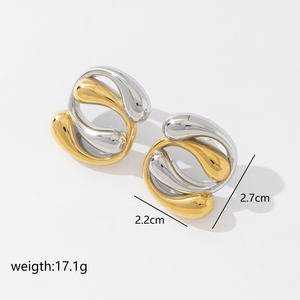 2025 moda mujer único 18K chapado en oro impermeable joyería de alta calidad Acero inoxidable geométrico declaración Stud pendientes - Product Image 2