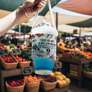 Sac de rangement réutilisable en toile pour bouteille d'eau avec impression personnalisée, étui portable pour thé au lait, motifs animaux, long ruban - Product Image 2