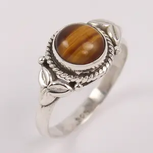 Real Tigers Eye, Amethist, Zwarte Onyx, Carneool, Mop, Lapis Lazuli, granaat & Turquoise (S) 925 Sterling Zilveren Ring Alle Maten