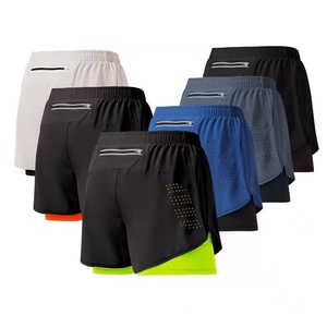 Pantalones cortos para correr 2 en 1 para <span class=keywords><strong>hombre</strong></span>, pantalones cortos atléticos para gimnasio con interior ajustado para <span class=keywords><strong>hombre</strong></span>, pantalones cortos de entrenamiento de secado rápido con bolsillos - Product Image 3