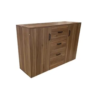 modern buffet brown color wood chest of drawers lock minimalist storage drawers sideboard