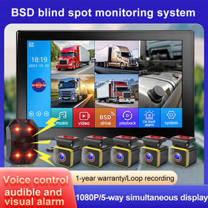 Moniteur enregistreur DVR 10,1 pouces 5 canaux avec détection d'angle mort et 5 caméras de stationnement AHD 1080P, système d'alarme BSD pour camion et bus - Product Image 2