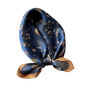 Women's Summer Geometric Retro Style Square Silk Scarf 68*68cm Neck Protection French Headband Adult Striped Animal Leaf - Product Image 2