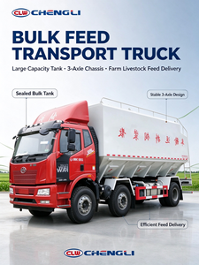 Camión Cisterna para Alimentos a Granel FAW 6×2 Personalizado, 25t 26m³, con Descarga por Tornillo, para Aves de Corral y Ganado, al Mejor Precio - Product Image 1