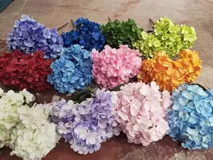 55cm Artificial Hydrangea Flowers Silk Artificial Flowers Bouquet Arrangements For Weddings Hydrangea Sale