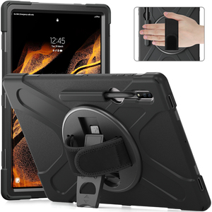 Custodia Robusta per Samsung <span class=keywords><strong>Galaxy</strong></span> <span class=keywords><strong>Tab</strong></span> <span class=keywords><strong>S8</strong></span> <span class=keywords><strong>Ultra</strong></span> <span class=keywords><strong>SM</strong></span>-<span class=keywords><strong>X900</strong></span> <span class=keywords><strong>SM</strong></span>-X906 da 14.6 Pollici con Impugnatura a 360° e Tracolla - Product Image 1