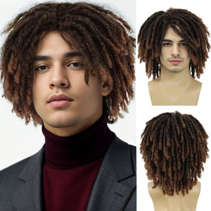 Perruque synthétique dreadlocks 14 pouces sans lacet, fabriquée à la machine, résistante à la chaleur, vente en gros pour femmes - Product Image 3