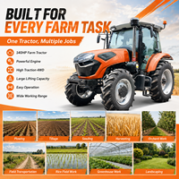 Tractor de Ruedas LAWNIO con Estructura de Seguridad de Piso Plano y Enganche de Tres Puntos de Alta Resistencia para Implementos Agrícolas - Precio Mayorista