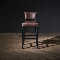Ensemble de meubles personnalisés de style européen chaise rétro en bois et cuir véritable pour le salon chaise de salon sans accoudoirs