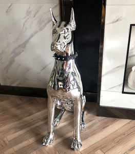 Escultura de Perro Doberman <span class=keywords><strong>Pinscher</strong></span> de Lujo Ligero, Galvanizada, para Decoración de Sala de Estar, Adorno Grande para el Suelo - Product Image 3
