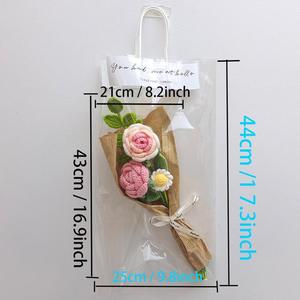 Realistici piccoli fiori artificiali in maglia Bouquet anniversario regali per la casa per la mamma di San Valentino - Product Image 4
