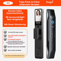 Serrure de porte intelligente avec reconnaissance faciale 3D, empreinte digitale, interphone vidéo, Tuya WiFi Cloud, entrée sans clé, portes en bois/aluminium, maison/bureau