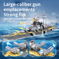 Blocs de construction WOMA TOY C0138, navires de guerre militaires, jouet pour enfants, modèle de flotte de guerre, brique KMS Bismarck, navire de guerre