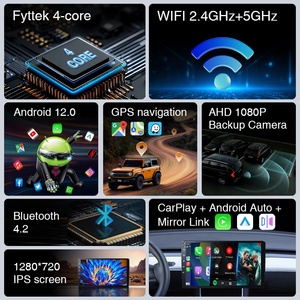 راديو سيارة بشاشة لمس IPS مقاس 9/10 بوصة، نظام أندرويد 12، ذاكرة 4+64 جيجابايت، مشغل وسائط متعددة مع DSP وCarplay ومخرج فيديو - Product Image 3